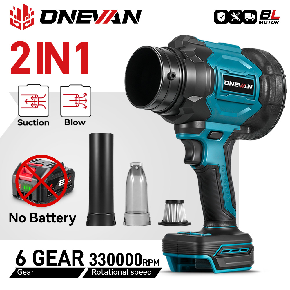 ONEVAN 350 メートル/S ブラシレス電動ターボブロワー 3500 ワットコードレス葉吹きダスト掃除機家庭用ツールマキタバッテリーピン