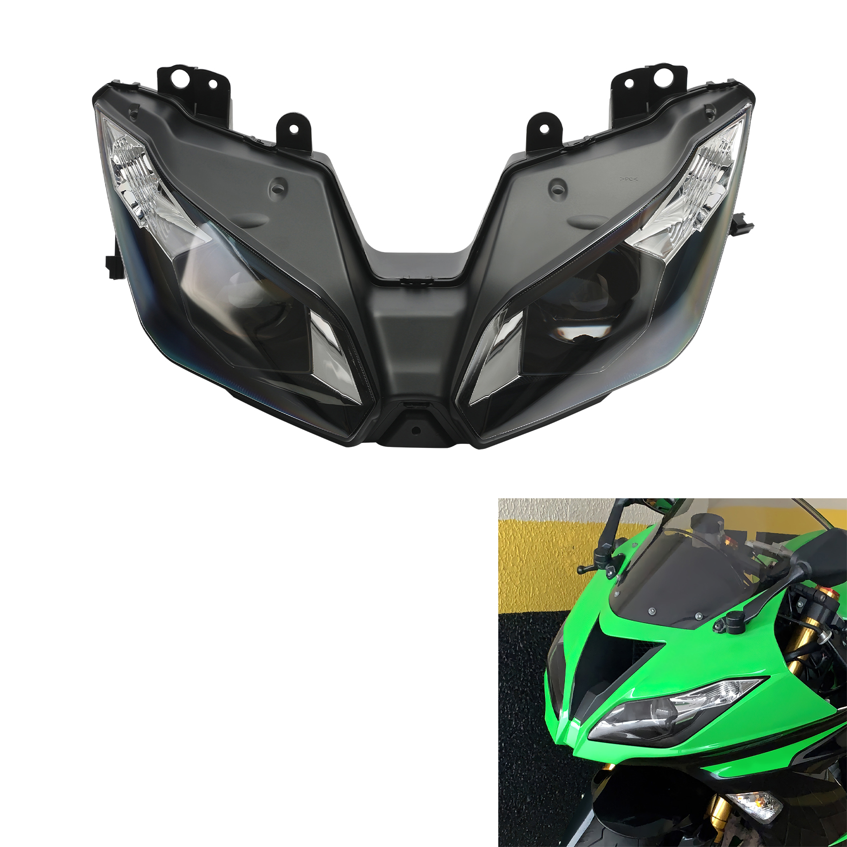 オートバイのヘッドライトランプアセンブリカワサキニンジャ ZX-6R ZX6R ZX636 2013-2018 2014 2015