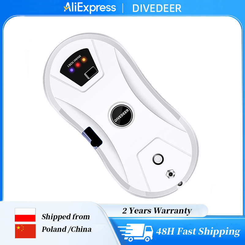 DIVEDEER インテリジェントウォータースプレーウィンドウクリーナー、自動ウォータースプレー機能付き、落下防止磁気ガラスホームスマートクリーナー