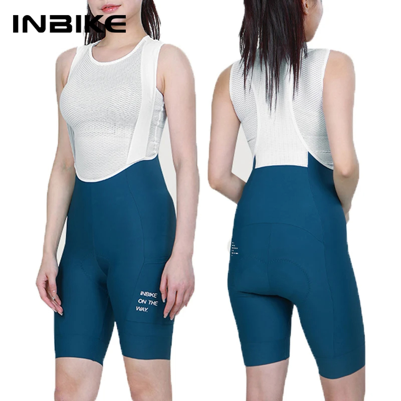 INBIKE 夏の女性サイクリングショーツプロフェッショナル自転車ビブショーツ服バイクサイクリングパンツ通気性 MTB 乗馬パンツタイツ