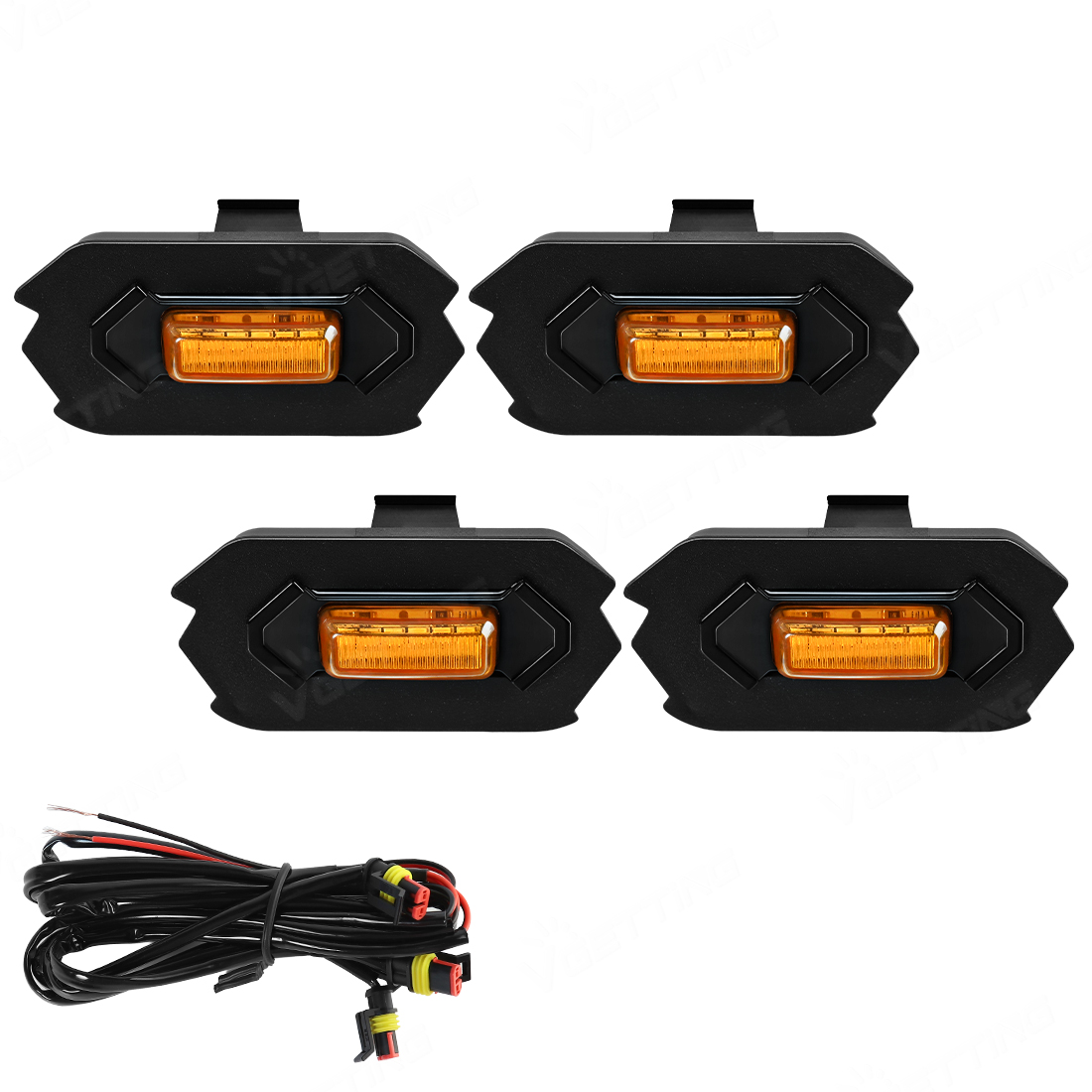 フォードレンジャー T9 2023 2024 LED グリルライトスモークイエローシェルフロント警告グリルランプ黄色ドライビングライトカーアクセサリー