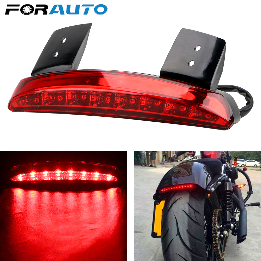 赤色 LED ブレーキテールライトバイクバイクツーリングスポーツスター XL 883 1200 カフェレーサーリアフェンダーエッジテールライト