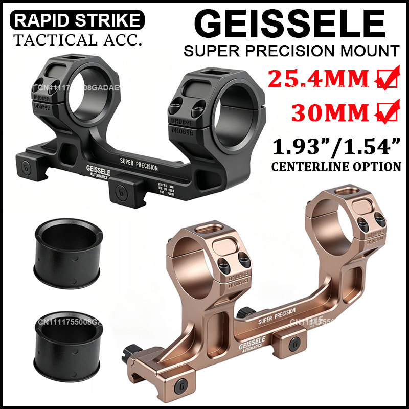GEISSELE 超精密ライフルスコープマウント 25.4 ミリメートル/30 ミリメートルチューブリング高さ 1.93 "/1.54" 20 ミリメートルピカティニーレール ROF-45/ROF-90 オプション