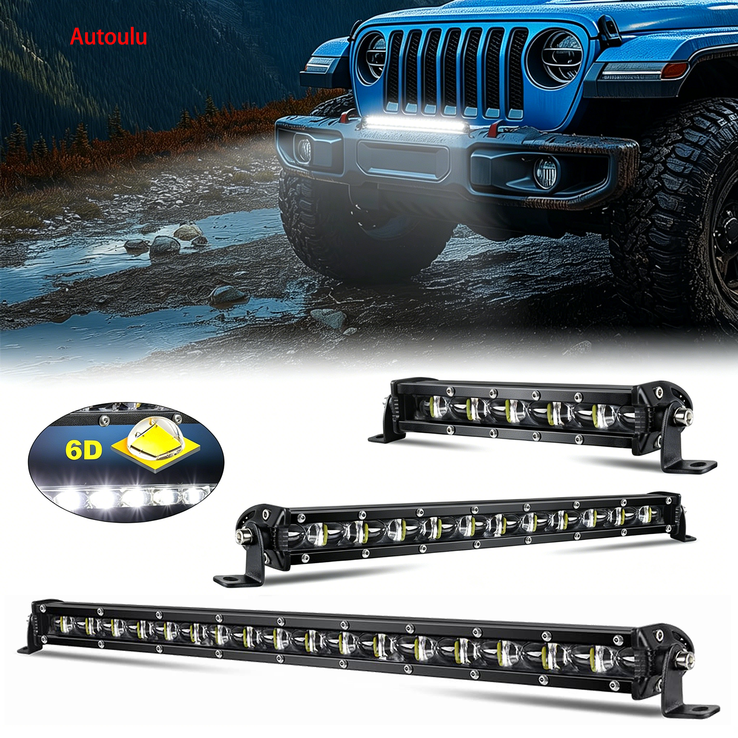 7/13/20 インチ超高輝度 LED ライトバー 12V 24V 車の運転作業灯オフロードトラック 4 × 4 SUV ATV カーアクセサリー