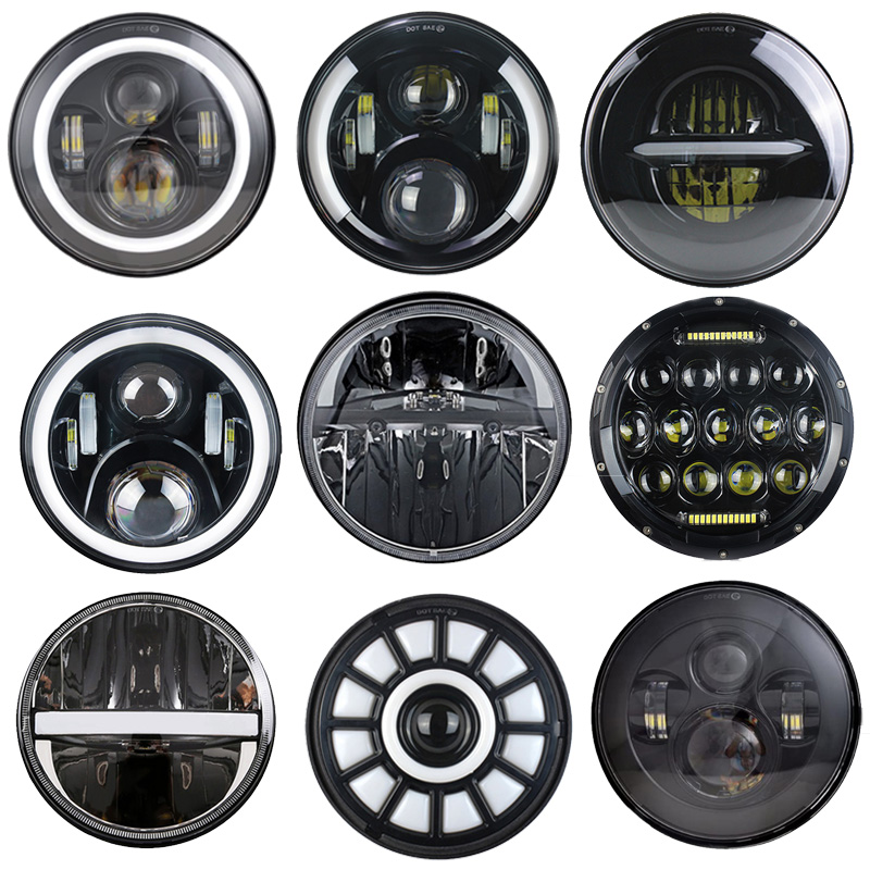 オートバイ 7 インチ LED ヘッドライトハーレーツーリングウルトラクラシックエレクトラストリートグライドロードキングヤマハオートバイヘッドランプ