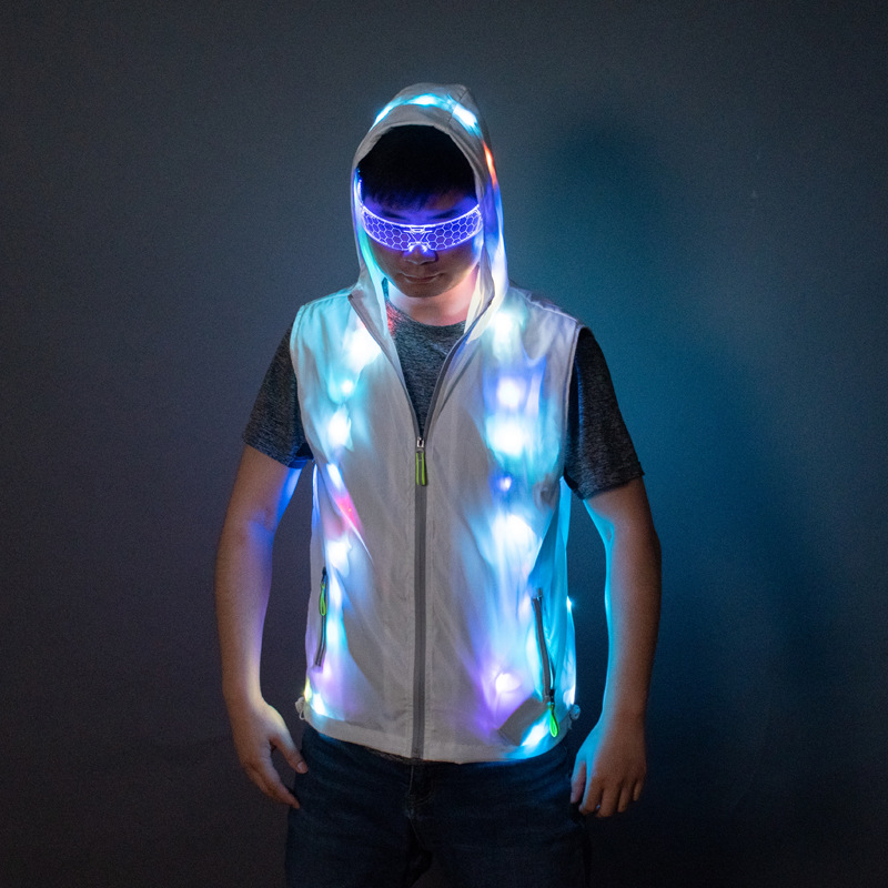 LED ベストジャケットパーカーマンナイトクラブ DJ ライトアップコートステージパフォーマンスウェアトロンダンスウェア 2026