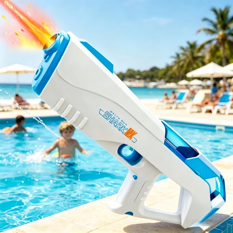 自動吸水電動水鉄砲大人模擬発射連射ウォーターブラスター夏の屋外おもちゃ子供のため
