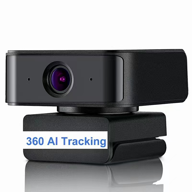 2MPウェブカメラ 1080P 360度AIトラッキングワイヤレスUSBウェブカメラ（ボードキャスト、オンライン教育ビデオカメラ、PCノートパソコン、デジタルカメラ用）