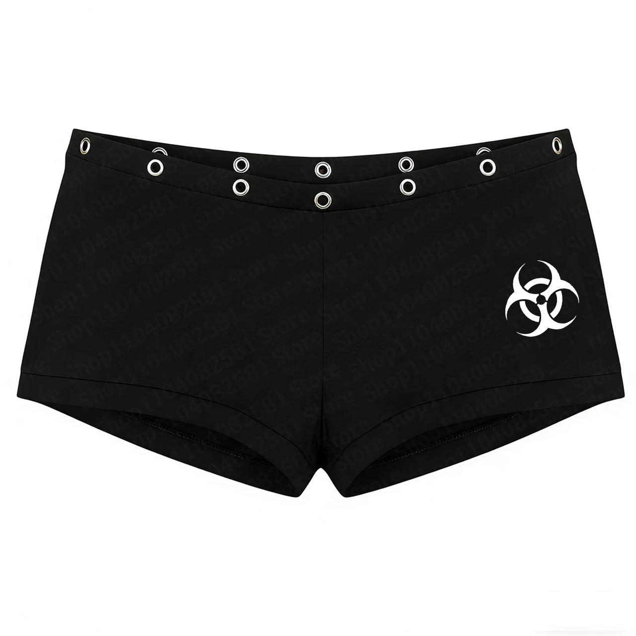 ゴシックスタイルガベージロックアメリカンファッションY2Kショートパンツリベットデザインヒップホップシックなプリントストリートウェアパンクホットパンツレトロ