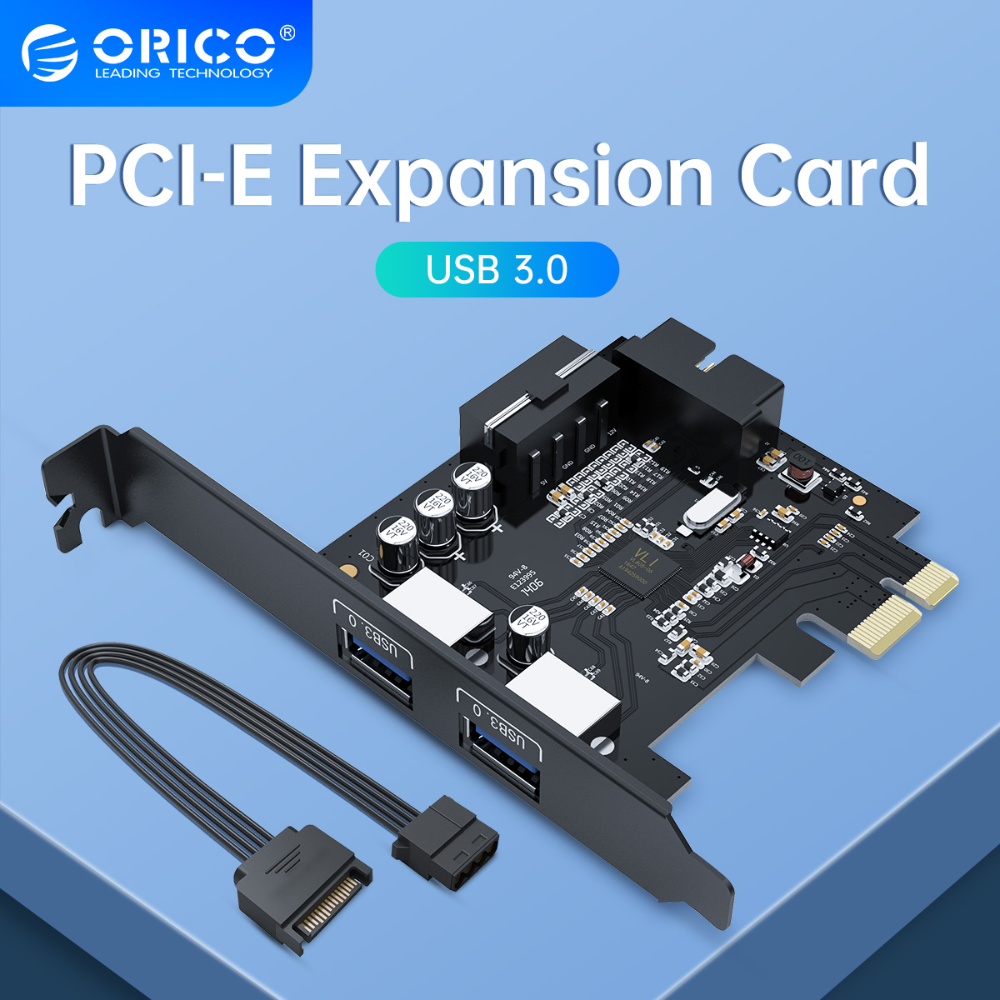 ORICO PCIEカードハブ拡張カードアダプター PCI-E USB 3.0ハブコントローラーアダプターカード 15ピン電源付き PCI-Eエクステンダーカード