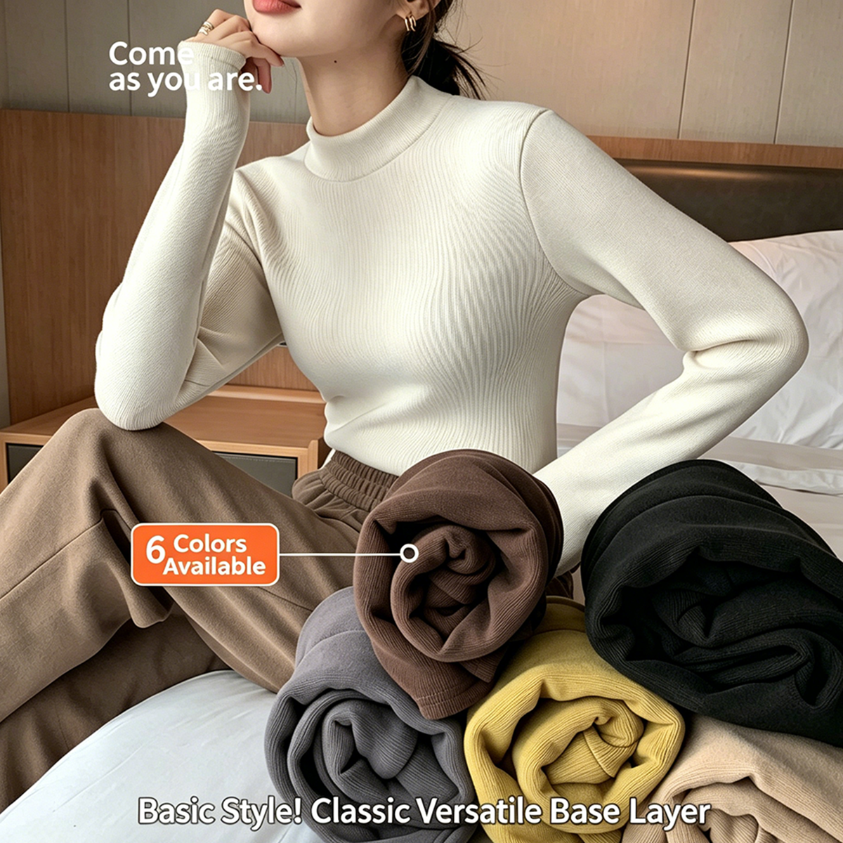 女性の冬のラムフリースベースシャツトップス肥厚フリース加熱下着秋長袖 Tシャツ暖かい服