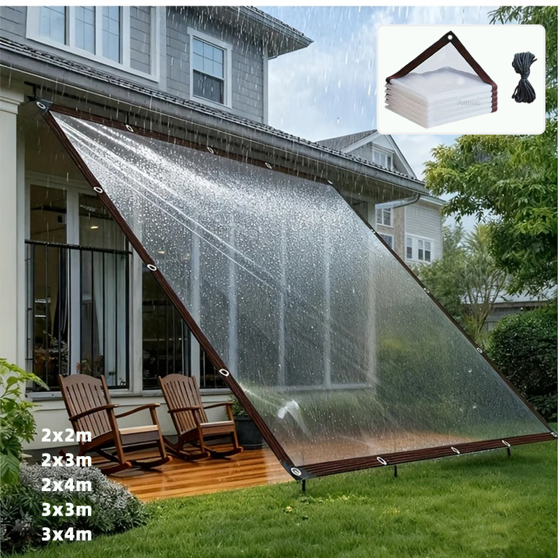 1 PC 透明防雨シェーディング布ターポリンヘミングパンチング温室フィルム雨布防風プラスチック絶縁フィルム