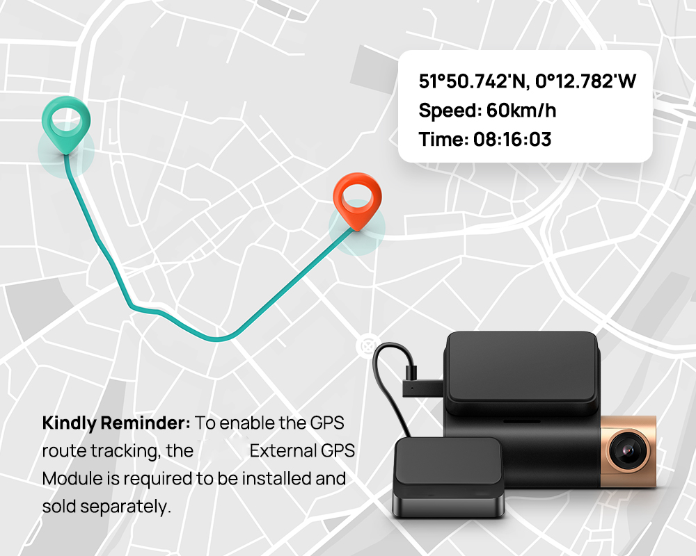 70mai GPS モジュール速度 N 座標国際バージョン 70mai ダッシュカム Lite2 D10 GPS 機能のみに適合