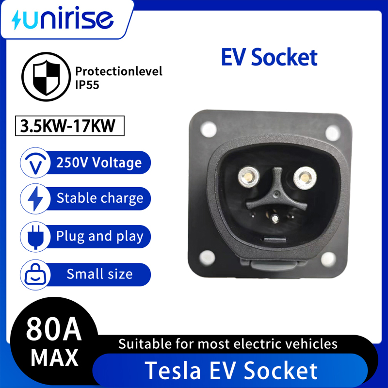 NACS AC Socket 16A 32A 50A 80A EV Charger Connector 0.5M Cable Socket For NACS Tesla Model 3/X/Y/S Car