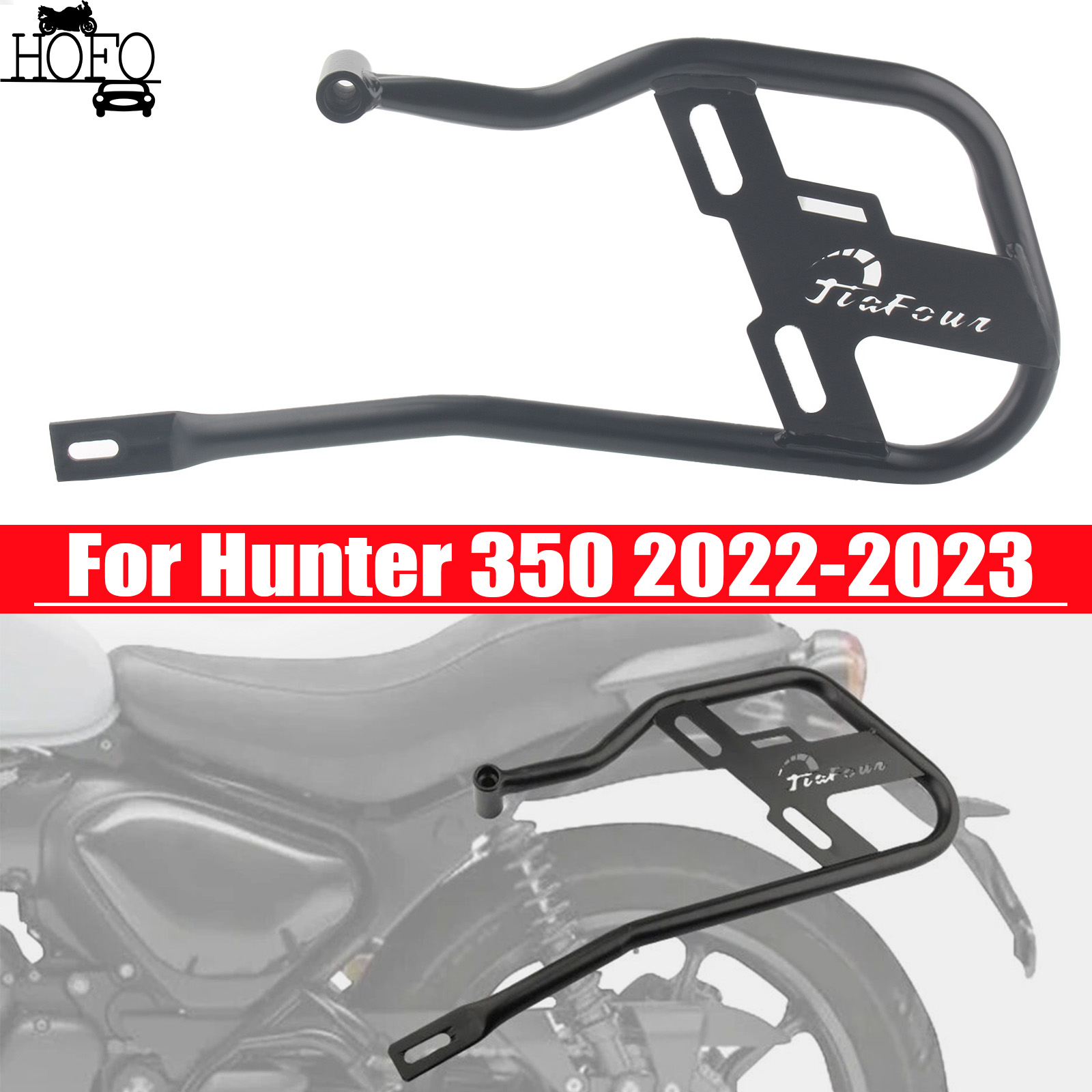 左側サドルバッグサイドトランクバッグサポートブラケットホルダーハンター 350 Hunter350 2022-2023 オートバイアクセサリー