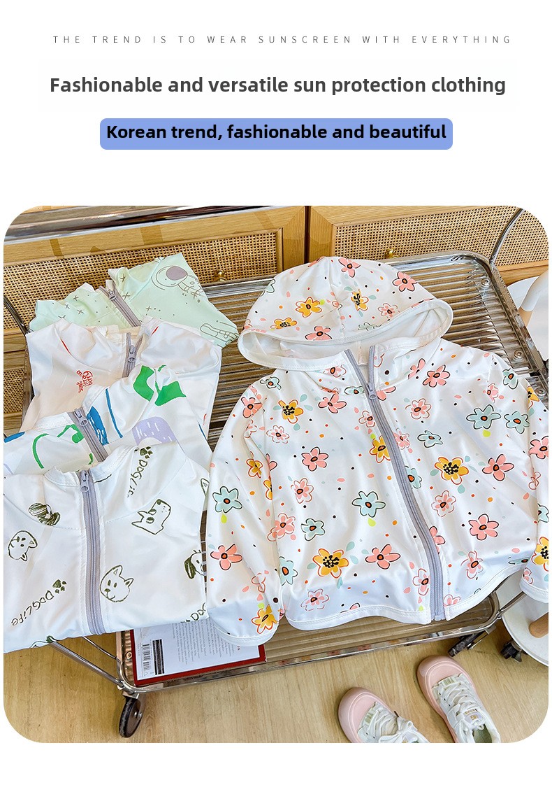 男の子用子供夏服フード付き日焼け止めジャケット&ガールズ通気性&赤ちゃん用薄手コート