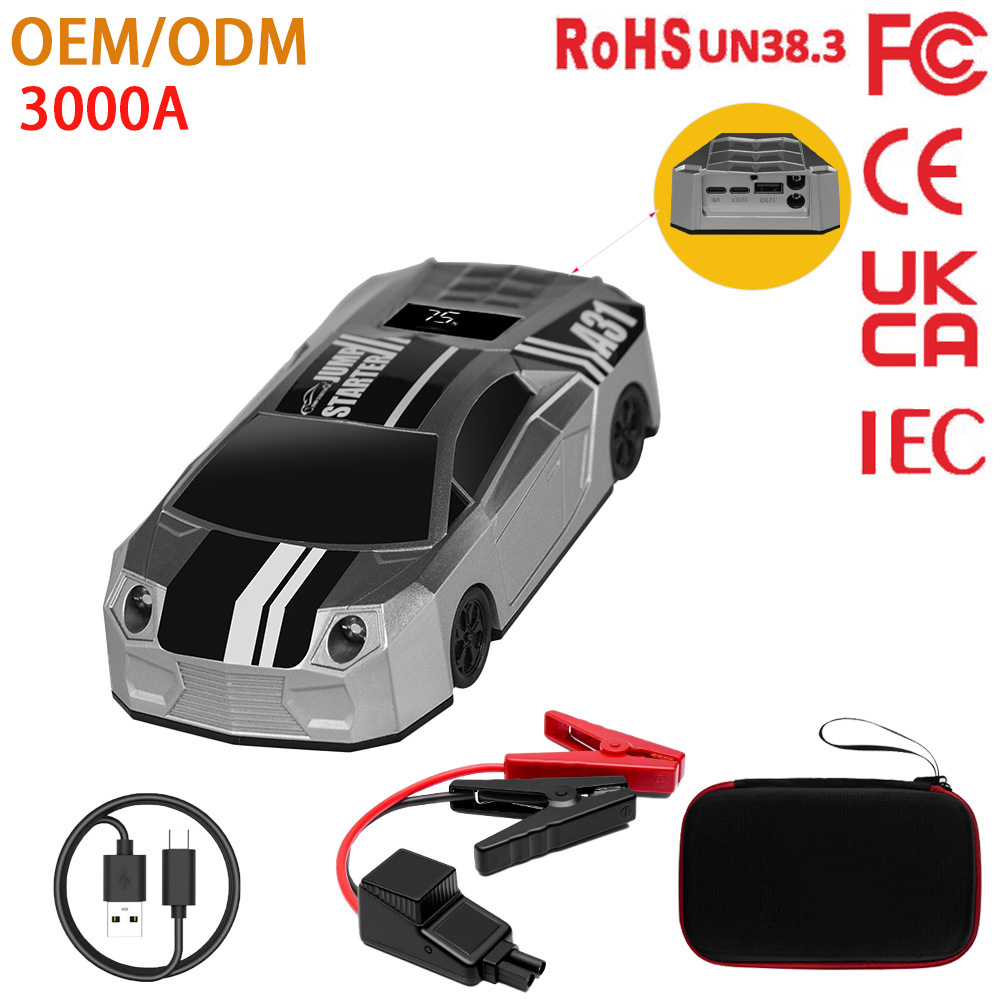 車のジャンプスターターバッテリーパワーバンクポータブル緊急スターターブースター12V自動始動装置ガソリン車スタート用