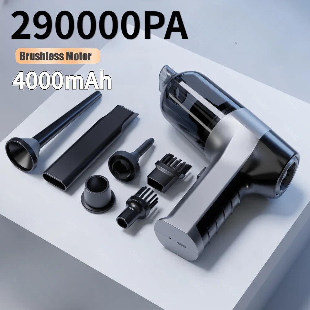 車の掃除機 4 In1 ワイヤレス掃除機ダスターハンドヘルド真空ポンプ家庭用ポータブルコードレス StrongSuction 車クリーナー