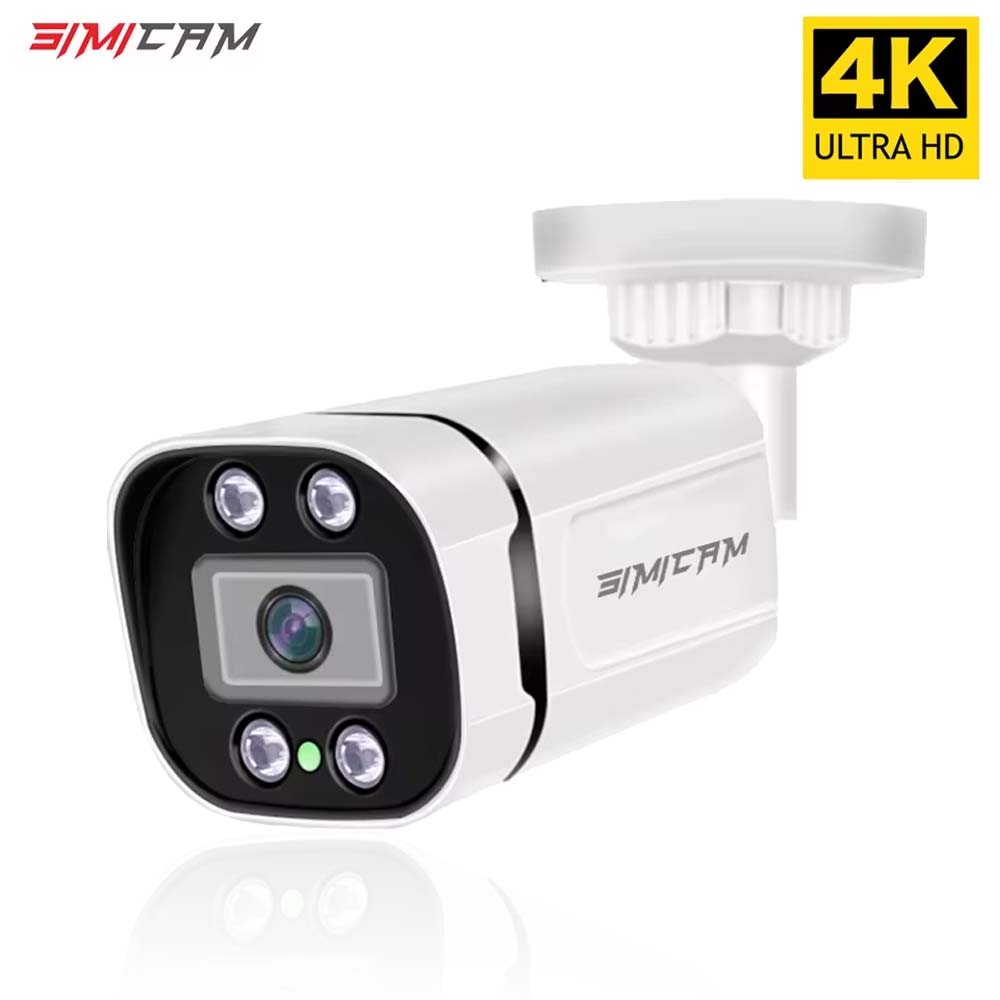 4K Poe ビデオ監視カメラ Ip Onvif オーディオ 48V POE/DC 12V 4MP/5MP/8MP ナイトビジョン弾丸防水セキュリティカメラ NVR 用