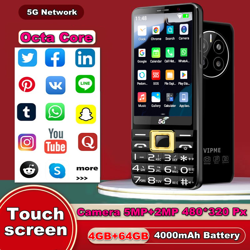 タッチスクリーン Rungee M8 アンドロイド 13 Wifi 5 グラムスマートフォン Google Play GPS 4 ギガバイト 64 ギガバイト 4000 バッテリー 2MP 5MP PTT PK 秦 F21 F22 電話