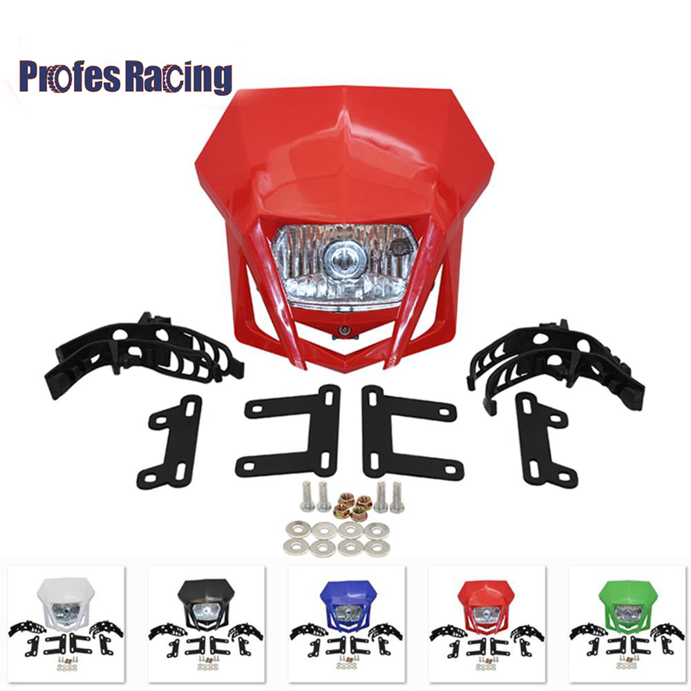 ユニバーサルオートバイヘッドライトヘッドランプフェアリングスポットライトモトホンダ XR CRF 150 230 250 450 ダートバイク