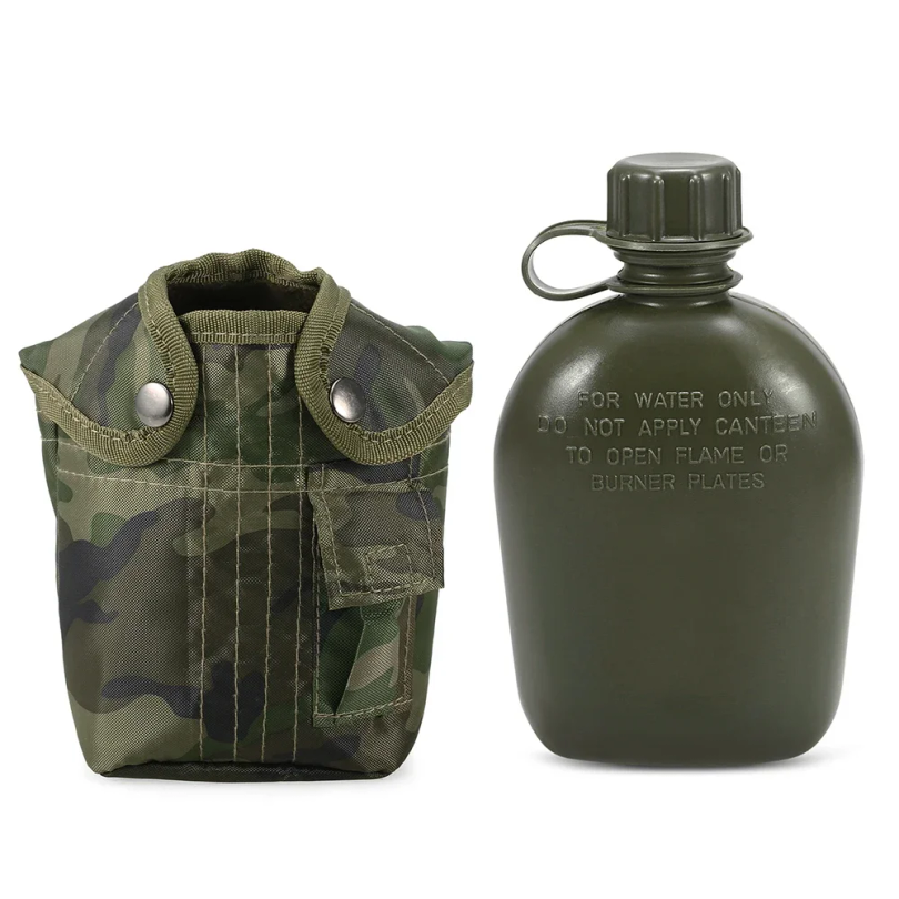 1L 屋外軍事水筒ボトルキャンプハイキングバックパッキングサバイバルウォーターボトルケトルカバー卸売