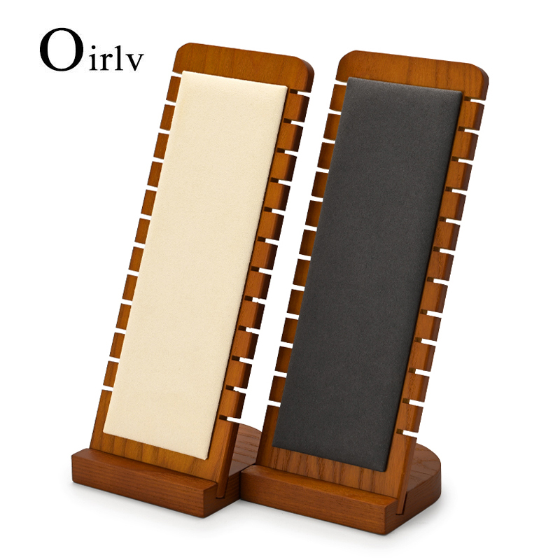 Oirlv 新無垢材多機能ネックレスディスプレイボードマイクロファイバー素材ペンダントネックレスジュエリー収納ディスプレイスタンド