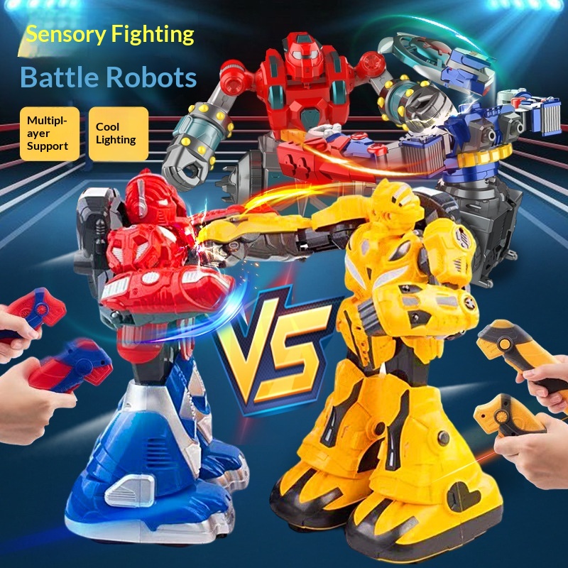 リモートコントロールバトルロボットマルチプレイヤー戦闘戦闘ロボットクールなLEDライト付きバトルゲームプレーヤーのための