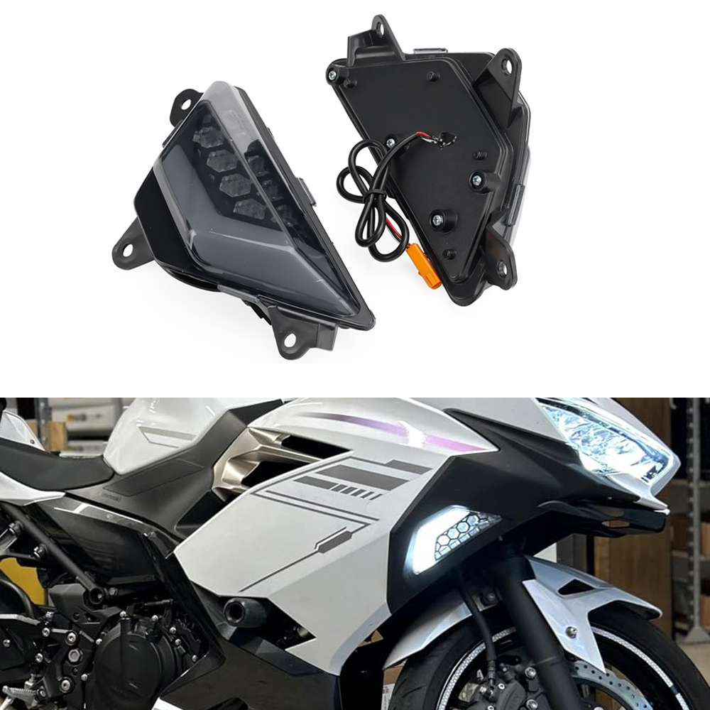 カワサキニンジャ 250 300 EX300 ニンジャ 400 650 EX650 ZX-6R LED フロントウインカーウインカーインジケータデイタイムランニングライト