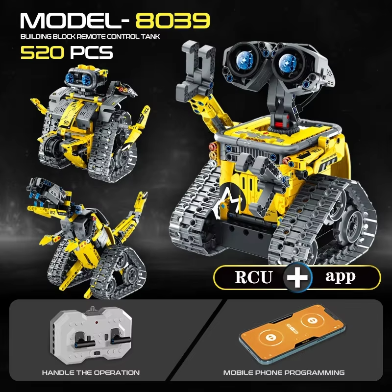 642 3 で 1 変形市 RC ロボットショベルレーシングカービルディングブロックリモコンブルドーザートラックレンガのおもちゃ子供のため
