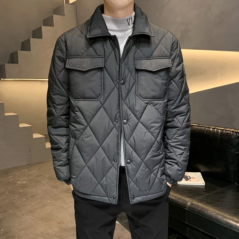 ファッション冬暖かい男性パーカールーズカジュアルフリップカラー男性綿のジャケット高品質ソリッドカラーのストリート男性防風
