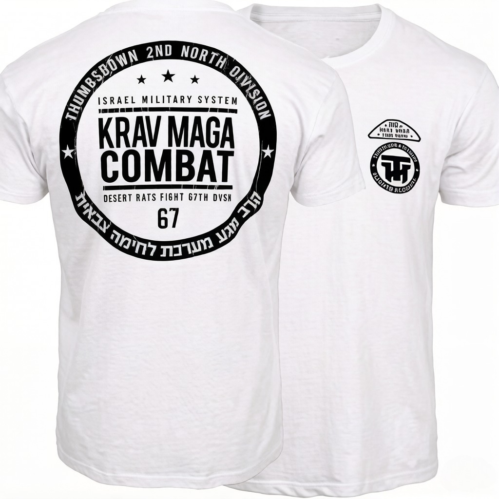 クラヴマガ コンバット イスラエル軍武道システム MMA ジム トレーニング T シャツ。高品質のコットン、大きいサイズのトップス、カジュアル T シャツ