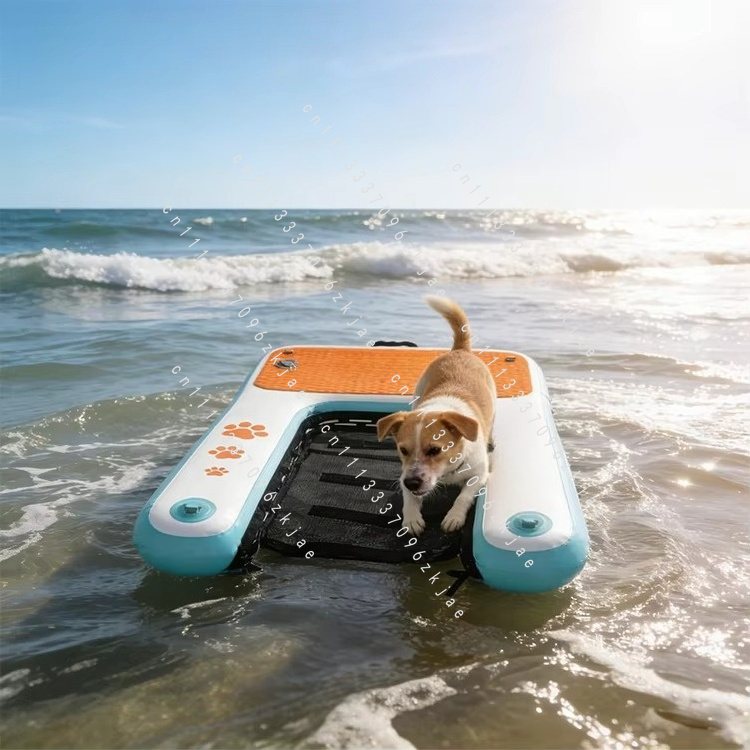 インフレータブル犬ボートランプ PVC 滑り止めフローティングプラットフォームとプール湖ドック池用の子犬プランク