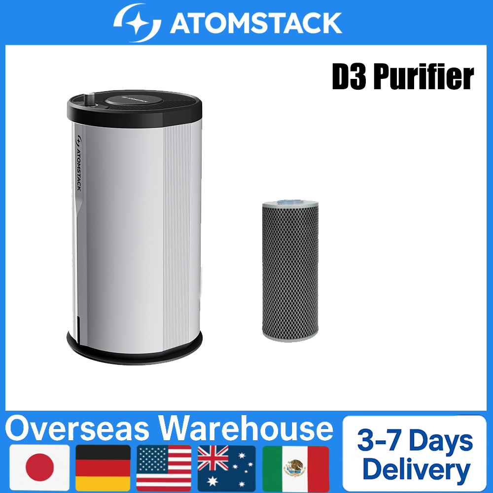 ATOMSTACK D3 レーザーヒューム抽出器 レーザー彫刻機用煙清浄器 3 層 HEPA カーボン空気濾過システム デスクトップ吸煙器 木工 CNC はんだ付け用