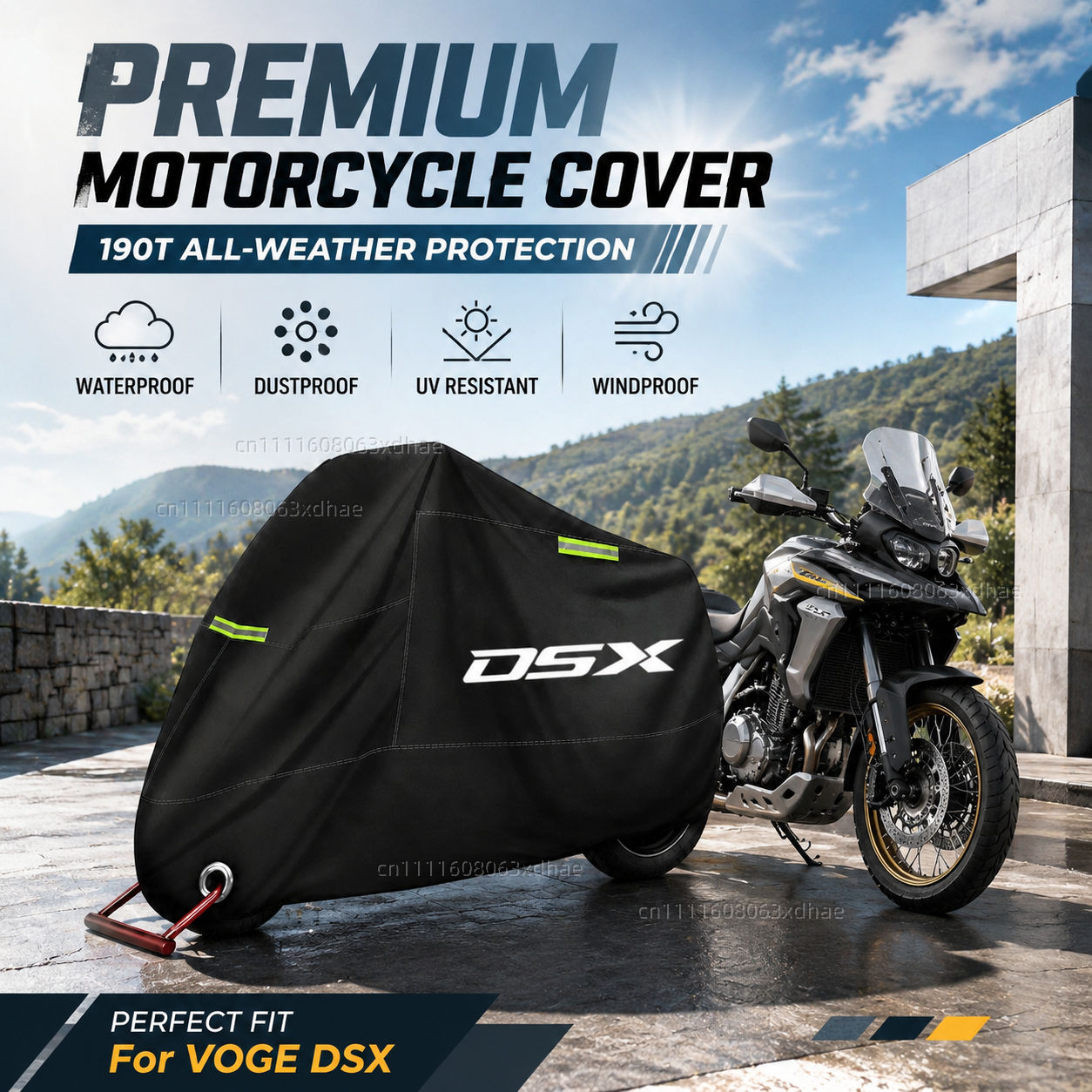 プレミアムオートバイカバー全天候粉塵雨 UV 保護 190T オックスフォード布用 VOGE DSX 900 DSX 625 DSX 500 DSX900 DSX