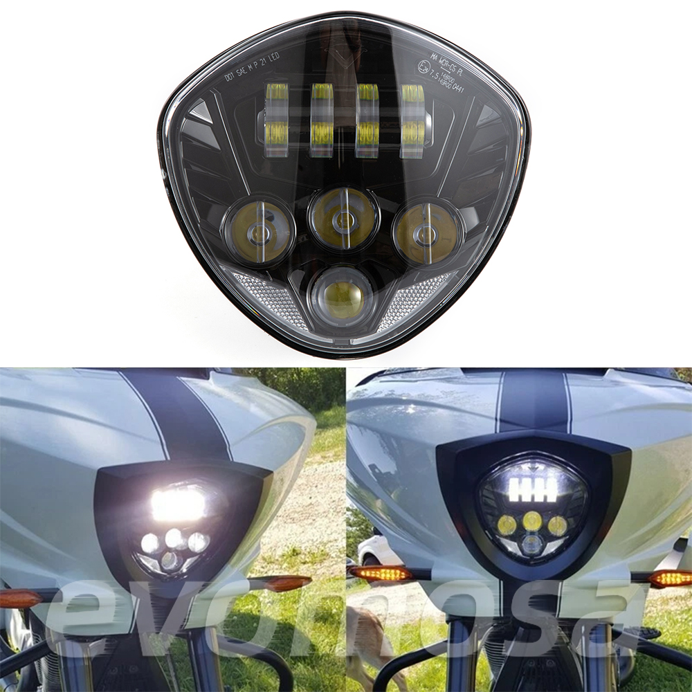 オートバイ LED ヘッドライト高低ビーム勝利クロスカントリーマグナムハンマーベガス 8 ボールクロスロード