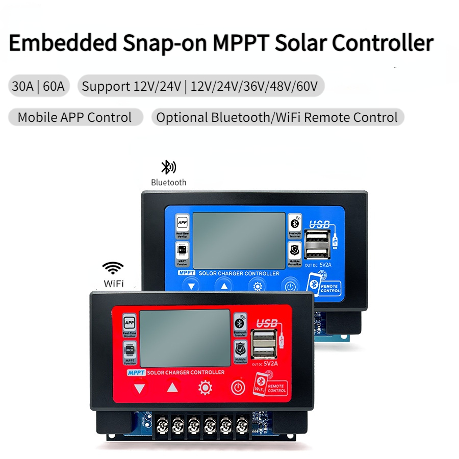 12V/24V/36V/48V/60V 60A 組み込みスナップオンエネルギーストレージ MPPT Bluetooth WIFI コントローラソーラーパネルバッテリースマートレギュレータ