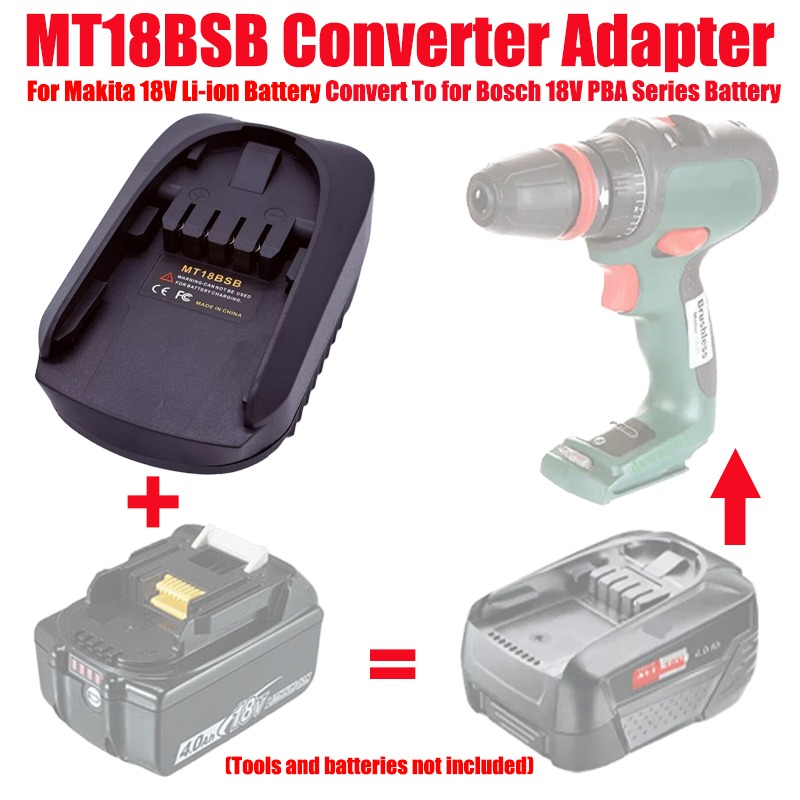 ALASICKA MT18BSB バッテリーアダプタマキタ 18V BL1830 BL1860 BL1850 BL1840 BL1820 変換ボッシュ PBA リチウム電動工具