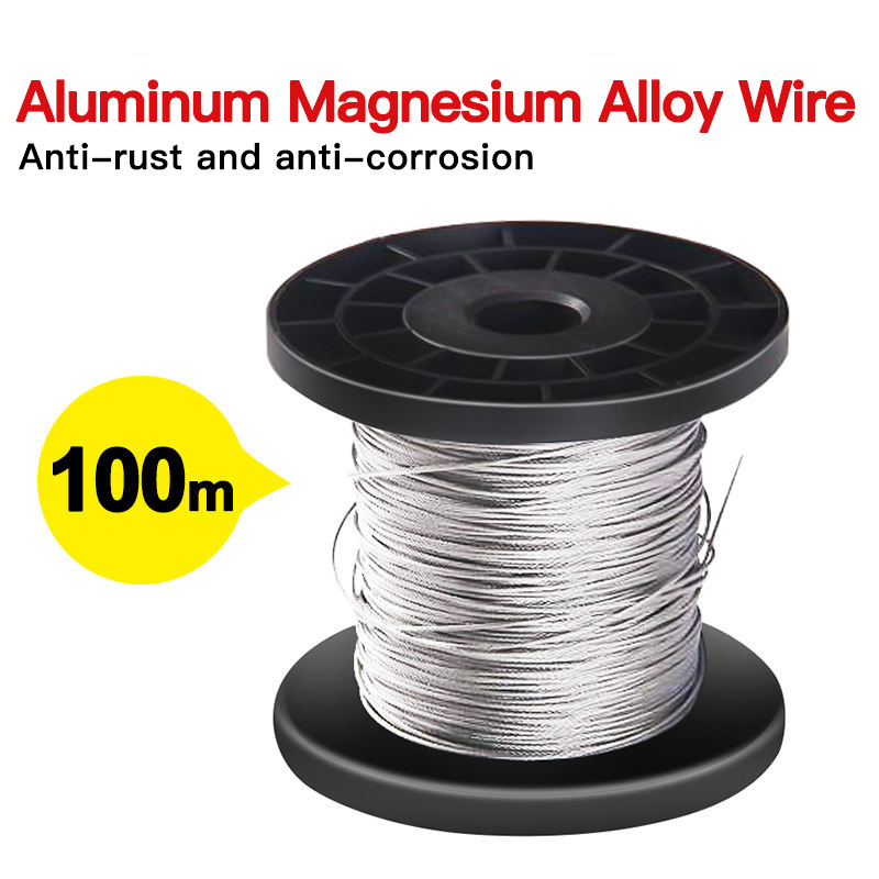 100 メートル 1.8 ミリメートルアルミマグネシウム合金電気柵ワイヤー、高張力防錆セキュリティフェンスライン農場境界システム用