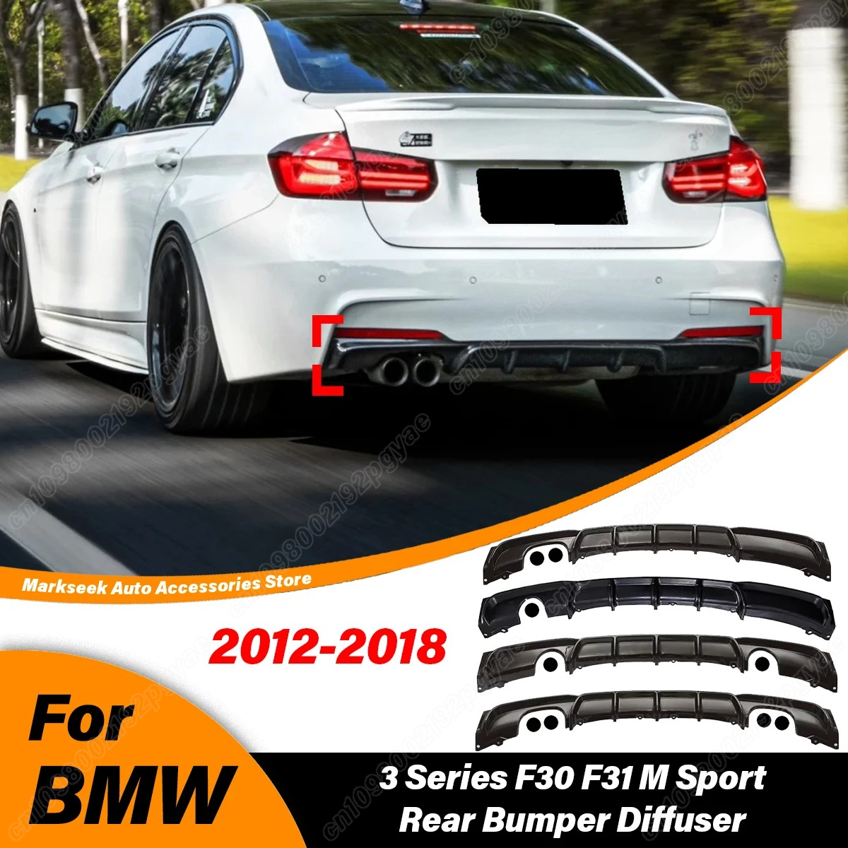 Bmw 3 シリーズ F30 F31 2012 2013 2014 2015 2016 2017 2018 リアバンパーリップディフューザーサラウンド車外装アクセサリー BodyKits