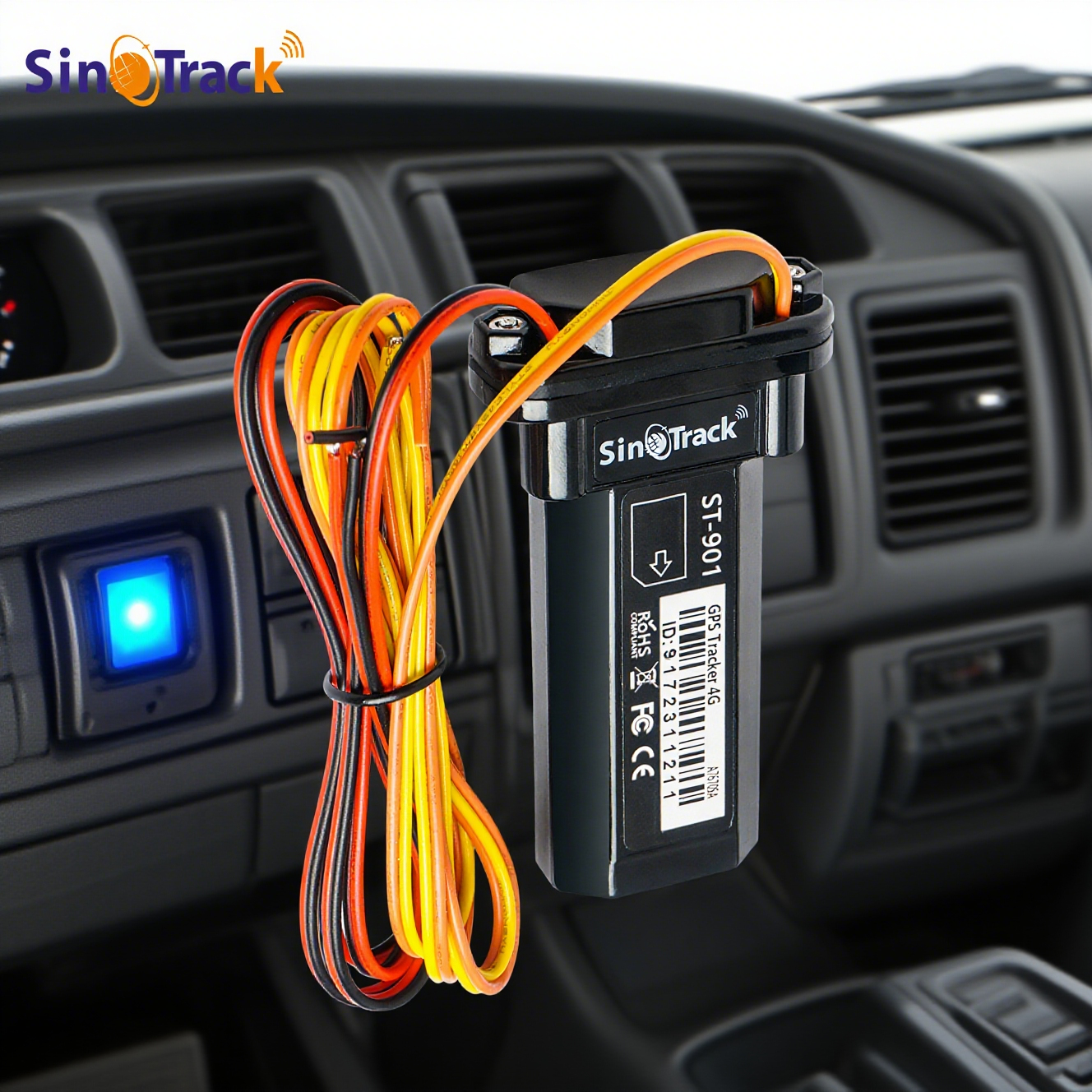 SinoTrack 防水 GPS トラッカー ST-901 小型車両追跡デバイス、リアルタイム SMS ロケーター付き、車、オートバイ用