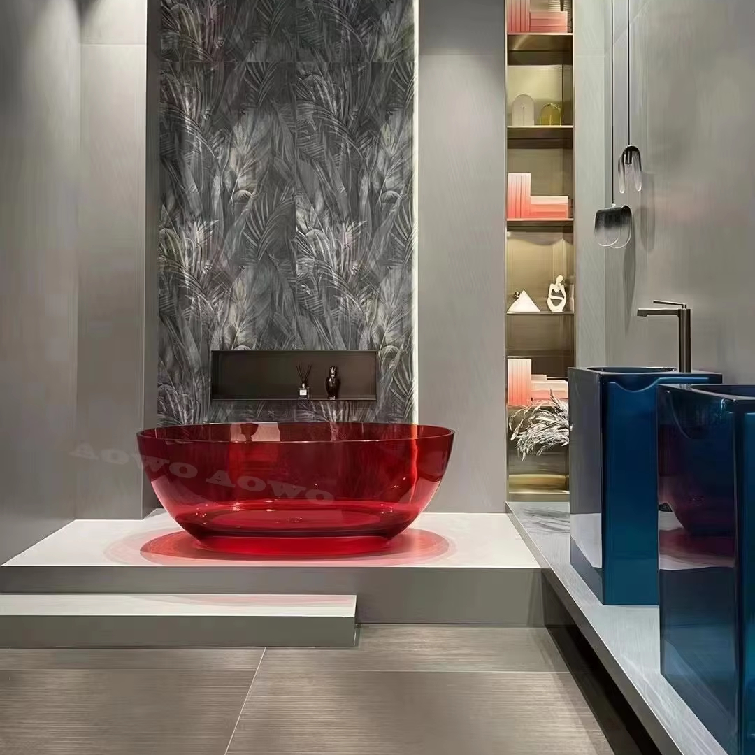 輸出された日本の樹脂深いシャワー浴槽カップルホテルのバスルームのさまざまな色のスパ浴槽の深い浴槽