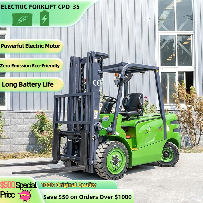 3.5Ton Four Wheel Electric Forklift Hydraulic Lifting Electric Forklift Heavy Duty Electric Forklift Energy Saving Warehouse