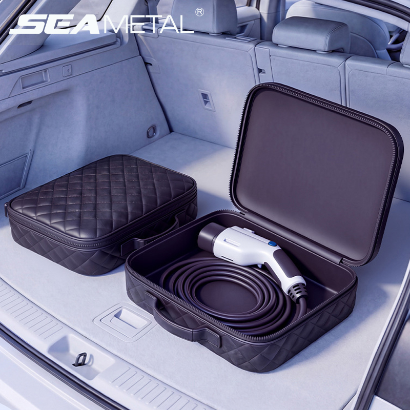 Seametal ev 車の充電ケーブル収納キャリーバッグ電気自動車充電ケーブルバッグ耐衝撃ラウンド/スクエアカーアクセサリー