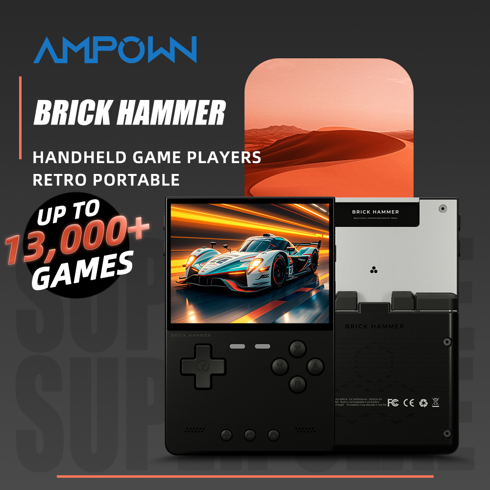 AMPOWN TRIMUI レンガ金属レトロゲームコンソールポータブルハンドヘルドゲームプレーヤー CNC 3.2 IPS スクリーン Linux システムビデオゲームデバイス