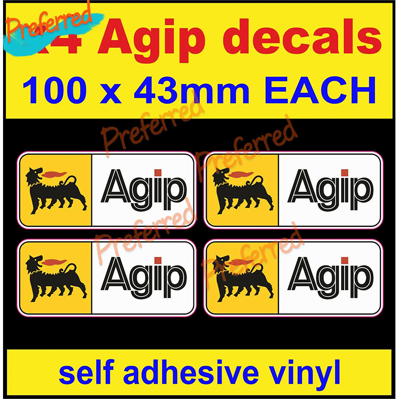 4 Agip オイルスポンサーステッカー ラリーレースバイクツールボックスデカール車バンバストラック GP ビニールカバー防水 PVC ステッカーデカール