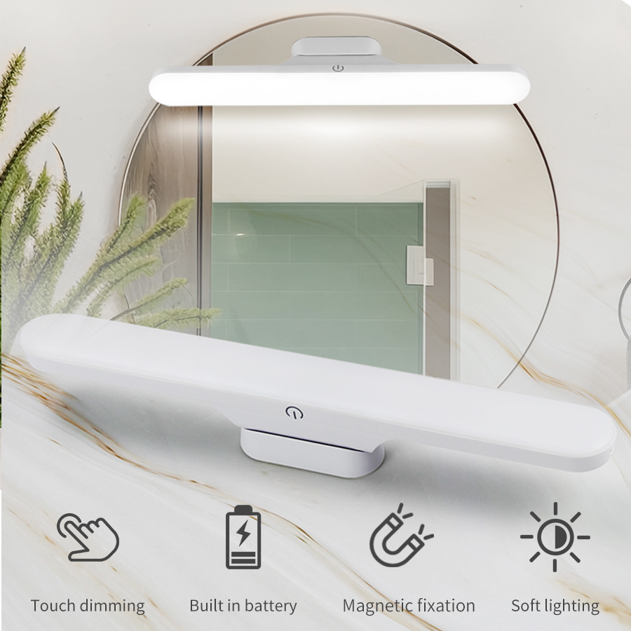 LED 化粧鏡ライト磁気吊り下げ USB 充電式デスクランプ読書灯調光可能なキャビネットクローゼット寮ナイトライト