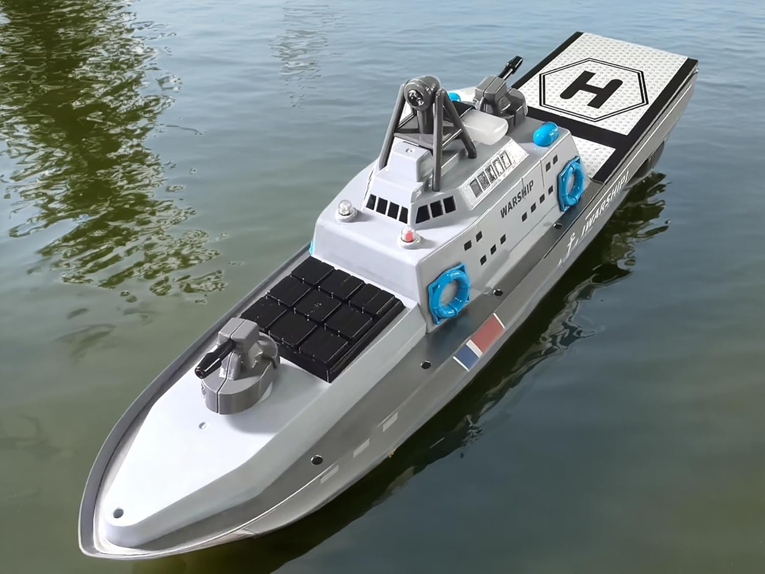 22 インチ 56 センチメートルリモート制御軍艦戦艦サークラフト空母 15 キロ/h 2.4 グラム 8WD RC ボート避妊水 LED 水湖ウォーク