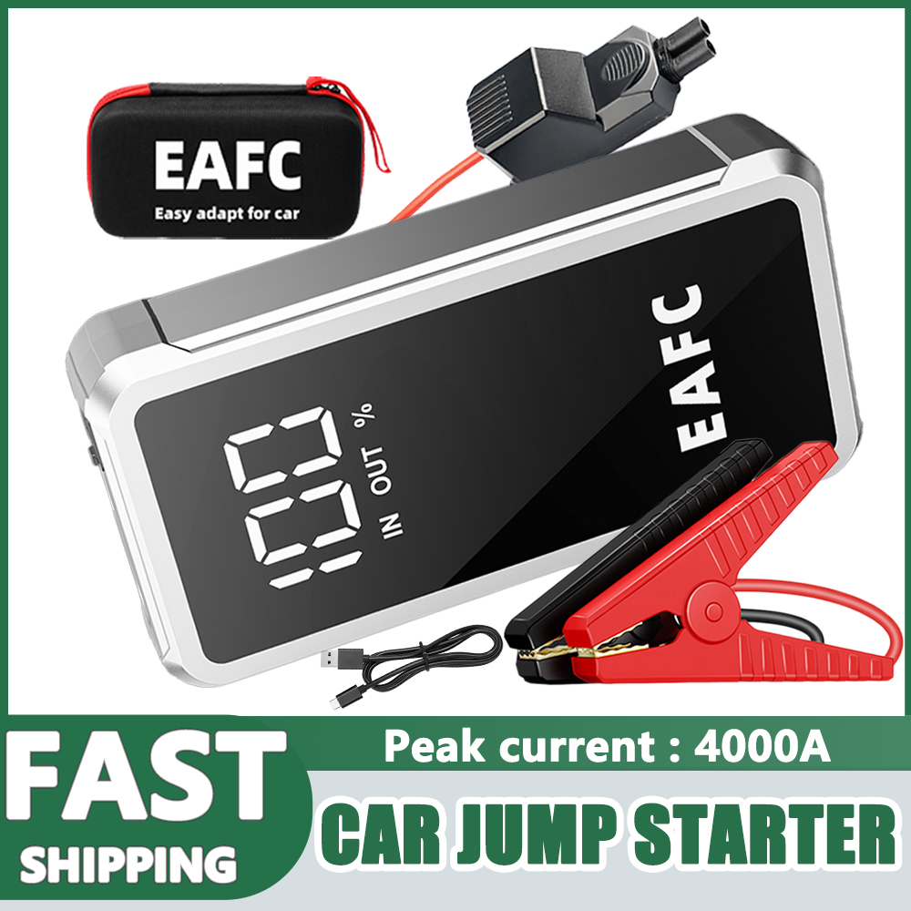 EAFC 12V 車バッテリージャンプスターターハイパワーバンクポータブル 4000A バッテリーブースター緊急スターター QC3.0 車用クイックスタート