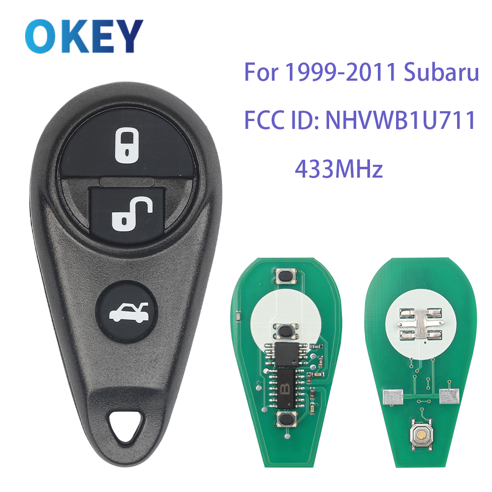 Okey RRemote アラームコントロールキーフォブスバルフォレスター 2006 2007 B9 トライベッカレガシーアウトバック NHVWB1U711 3 ボタン 433Mhz FSK